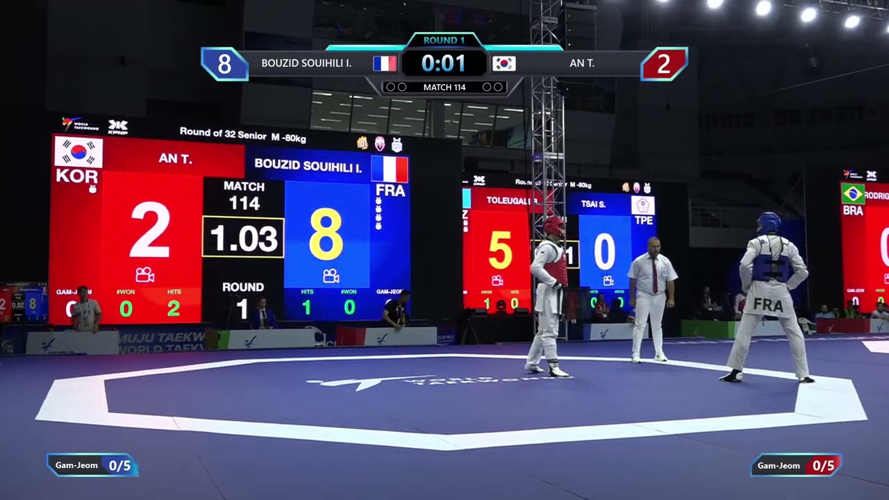 114 Round of 32 M 80kg FRA BOUZID SOUIHILI I KOR AN T PGM