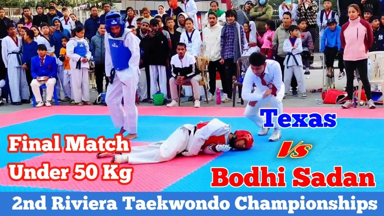 Texas🔵 Vs Bodhi Sadan🔴 || Taekwondo Fight Under 50 Kg || 2nd Riviera Taekwondo Championships