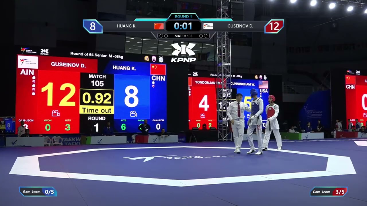 105 Round of 64 M 58kg CHN HUANG K AIN GUSEINOV D PGM background