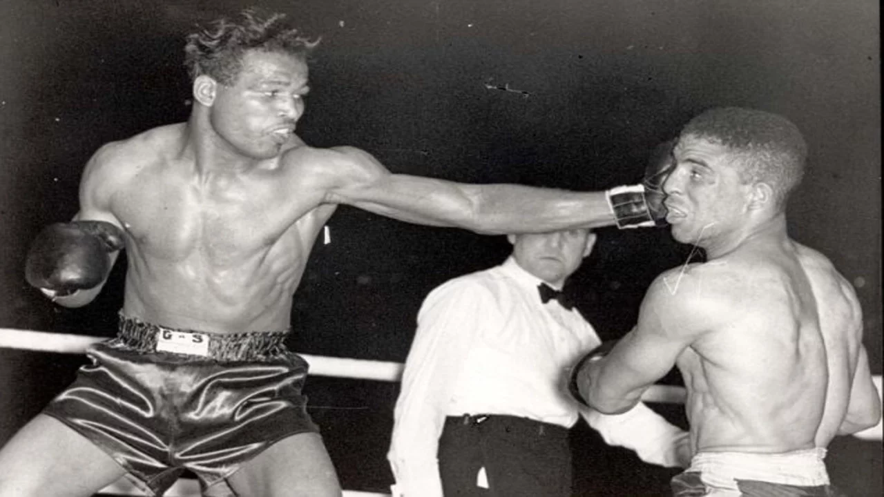 Boxing Defense: 1950's (Robinson, Turpin, Gavilan, Bratton, Moore) background