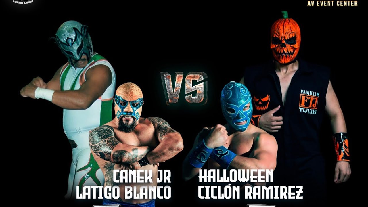 Halloween & Ciclon Ramirez jr vs Canek Jr & Latigo Blanco