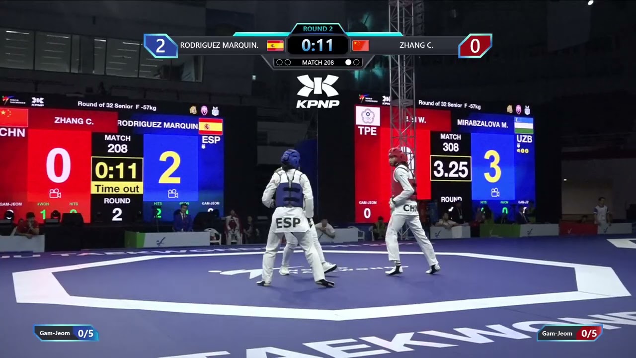 208 Round of 32 F 57kg ESP RODRIGUEZ MARQUIN CHN ZHANG C PGM backdrop