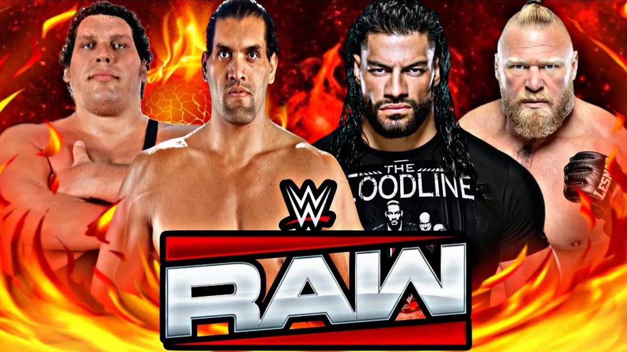 FULL MATCH - Roman Reigns & Brock Lesnar Vs. The Great khali - Andre The Giant : WWE RAW 2025