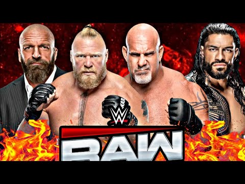 FULL MATCH - Brock Lesnar & Triple H Vs. Roman Reigns & Goldberg : WWE RAW 2025