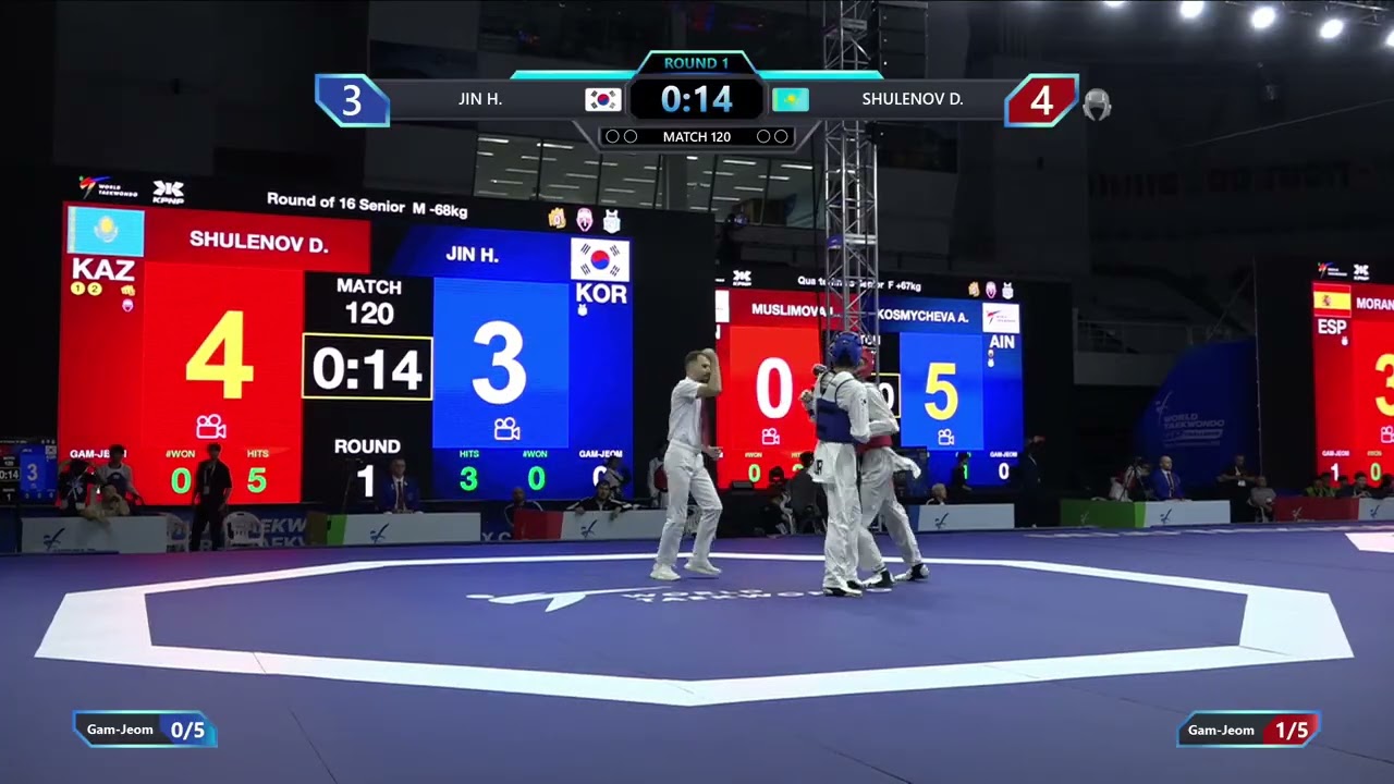 120 Round of 16 M 68kg KOR JIN H KAZ SHULENOV D PGM