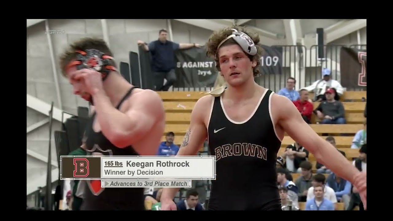 165lbs Keegan Rothrock (Brown) vs Blaine Bergey (Princeton)