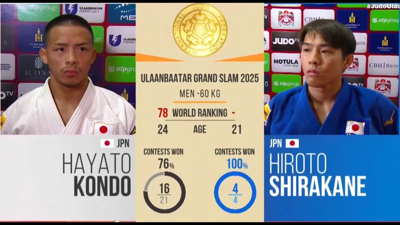 Hayato KONDO VS Hiroto SHIRAKANE Ulaanbaatar Grand Slam 2025 Gold medal contest -60 kg