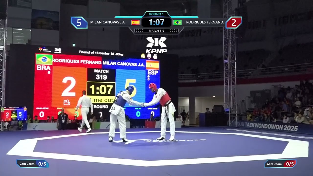319 Round of 16 M 80kg ESP MILAN CANOVAS J A BRA RODRIGUES FERNAND PGM background