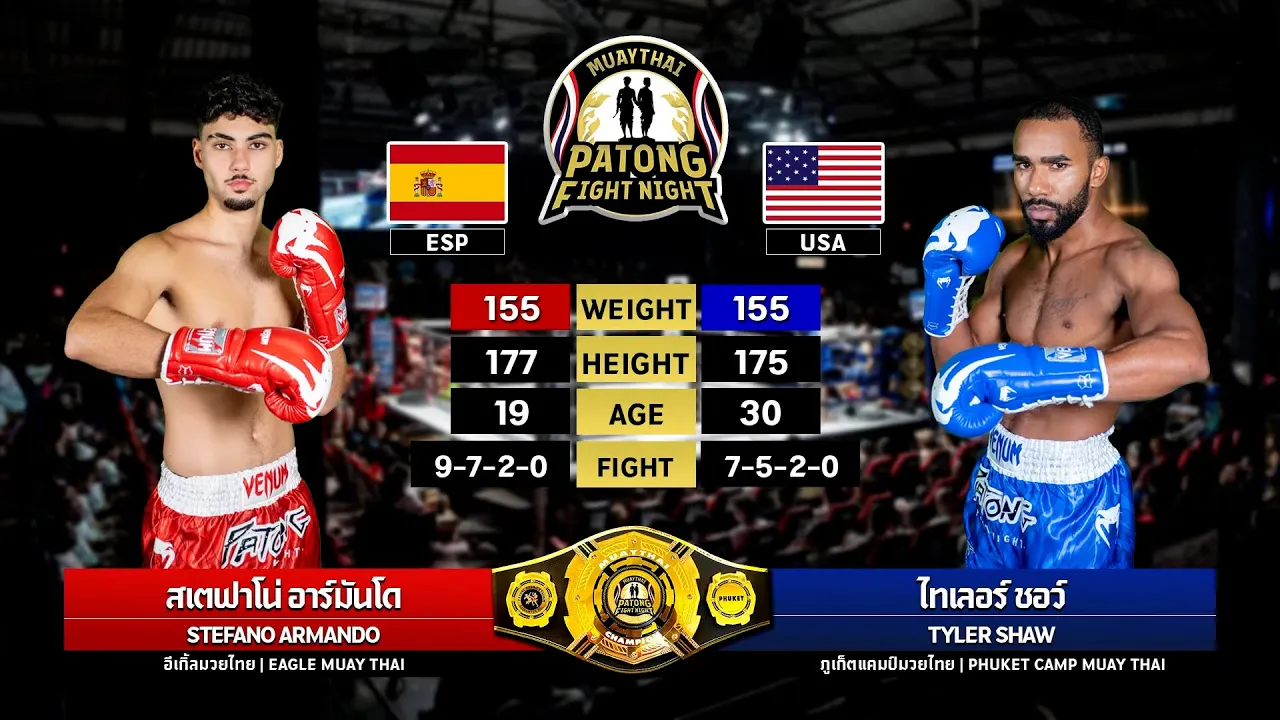 Stefano Armando VS Tyler Shaw Patong Fight Night 21-8-2568