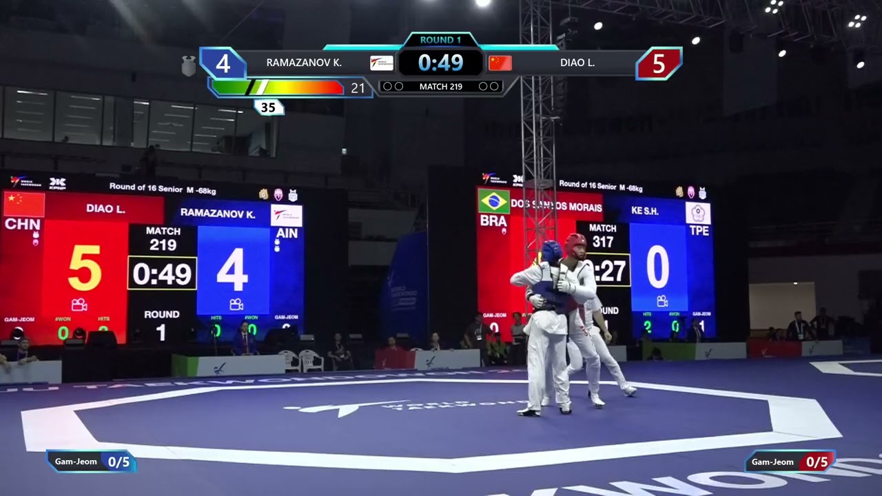 219 Round of 16 M 68kg AIN RAMAZANOV K CHN DIAO L PGM