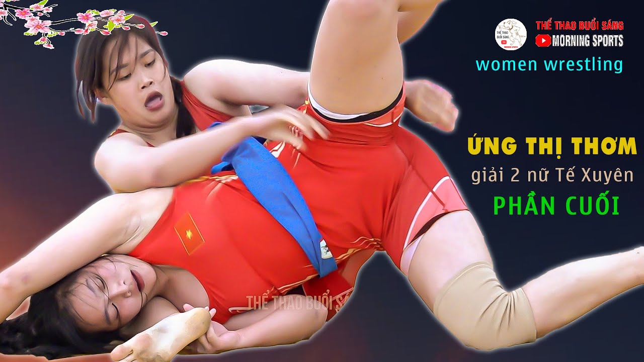 Vật Nữ 2025 . "ỨNG THỊ THƠM" giải 2 Tế Xuyên trận cuối..women wrestling. background