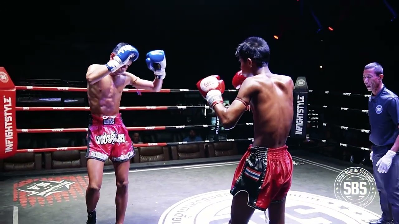 SIGHATANONG GALAXY GYM 🇹🇭 (RED) defeats  PETCHNAKA DRAGON MUAY THAI 🇹🇭 (BLUE) by KO in round 1