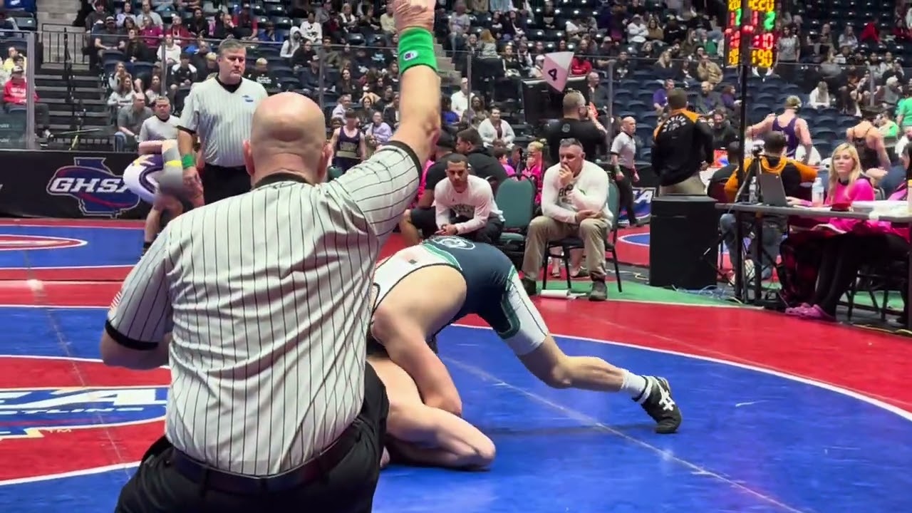 Conor McCloskey Buford vs Landon Jones Harrison 190lbs 2024 GHSA 7A State Tournament Semifinals background