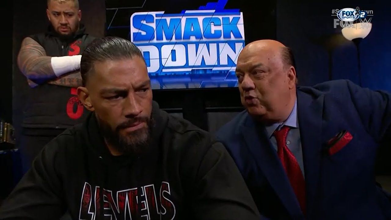 Roman Reigns habla con Paul Heyman - WWE SmackDown 23 de Febrero 2024 Español backdrop