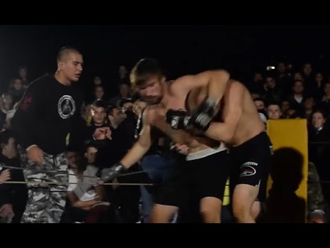 Russian Solder vs hooligans backdrop