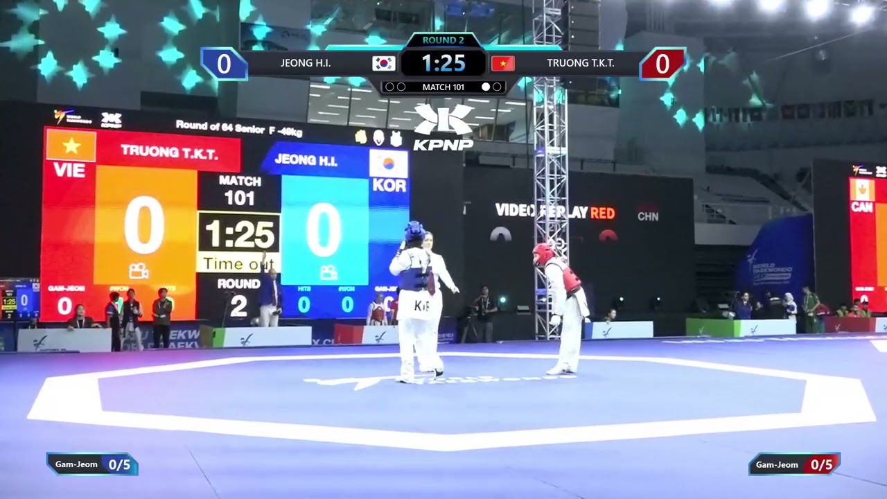 101 Round of 64 F 49kg KOR JEONG H I VIE TRUONG T K T PGM background