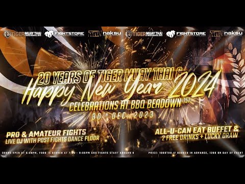 BBQ Beatdown 157: 20 Years of Tiger Muay Thai : Pro & Amateur Fights LIVE! backdrop