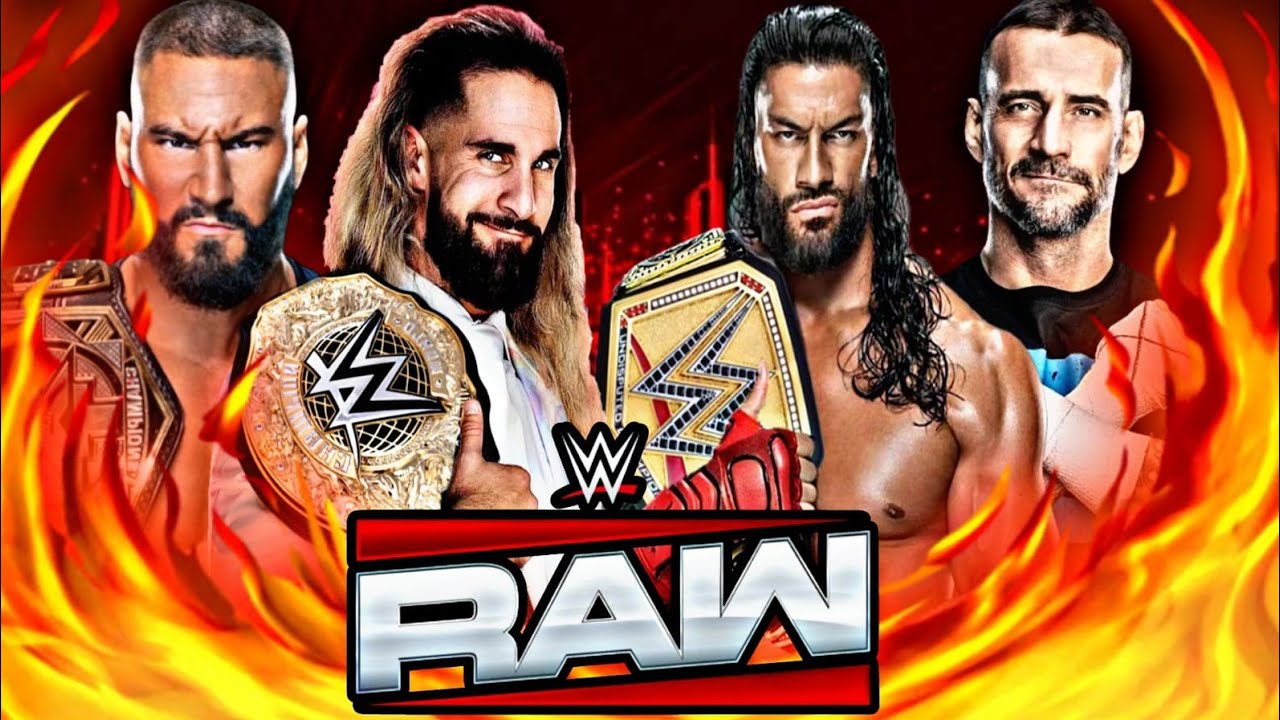 FULL MATCH - Roman Reigns & CM PUNK vs. Seth 'Freakin' Roliins & Bron Breaker: WWE RAW Netflix 2025 background