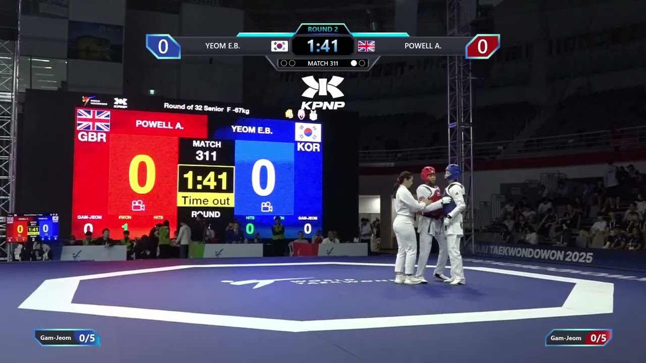 311 Round of 32 F 67kg KOR YEOM E B GBR POWELL A PGM