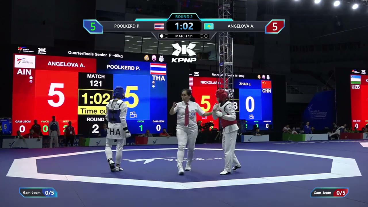 121 Quarterfinals F 49kg THA POOLKERD P AIN ANGELOVA A PGM background