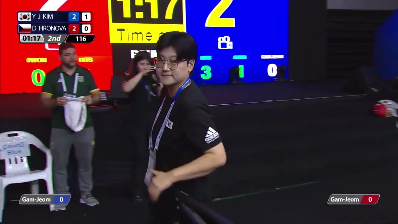 116 Round of 16 F 57kg KOR KIM Y CZE HRONOVA D PGM background