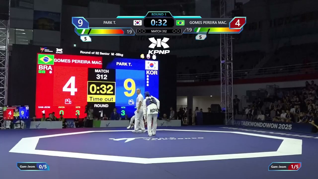 312 Round of 32 M 58kg KOR PARK T BRA GOMES PEREIRA MAC PGM background