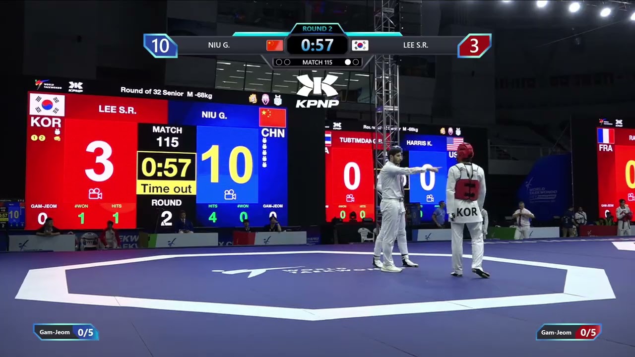 115 Round of 32 M 68kg CHN NIU G KOR LEE S R PGM background