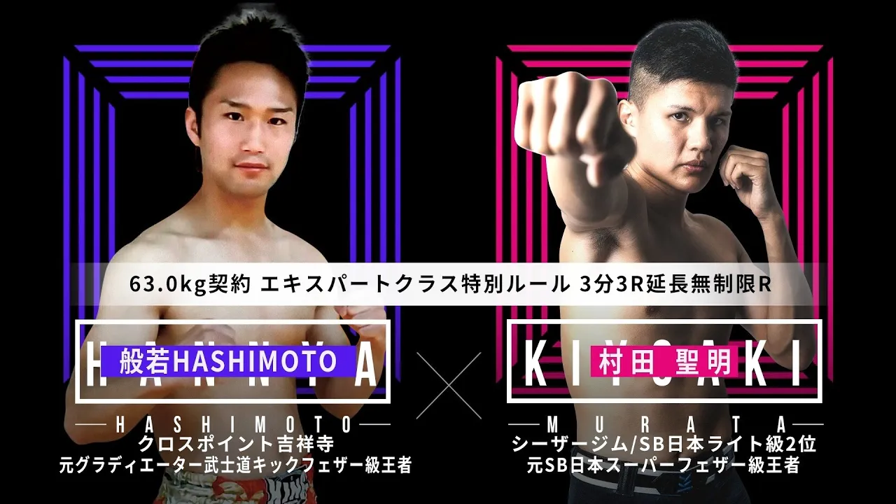 『SHOOT BOXING 2020 act.2』村田 聖明 vs 般若HASHIMOTO【激しい乱打戦】 background