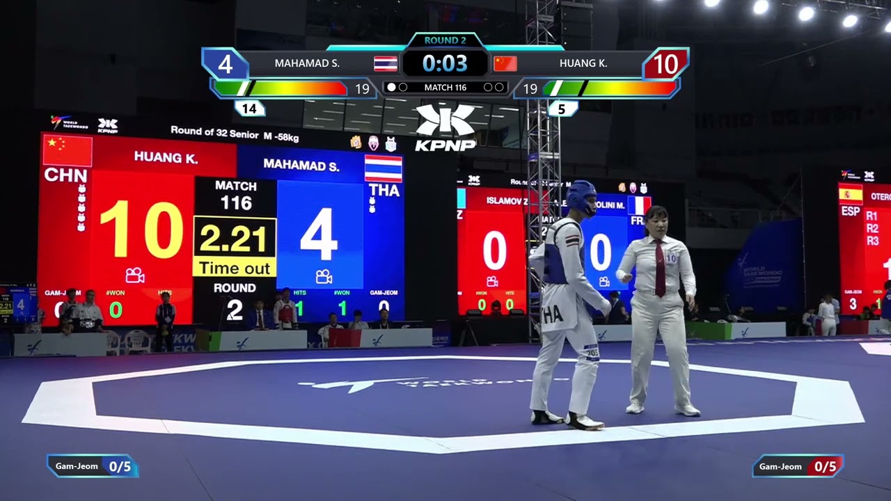 116 Round of 32 M 58kg THA MAHAMAD S CHN HUANG K PGM background