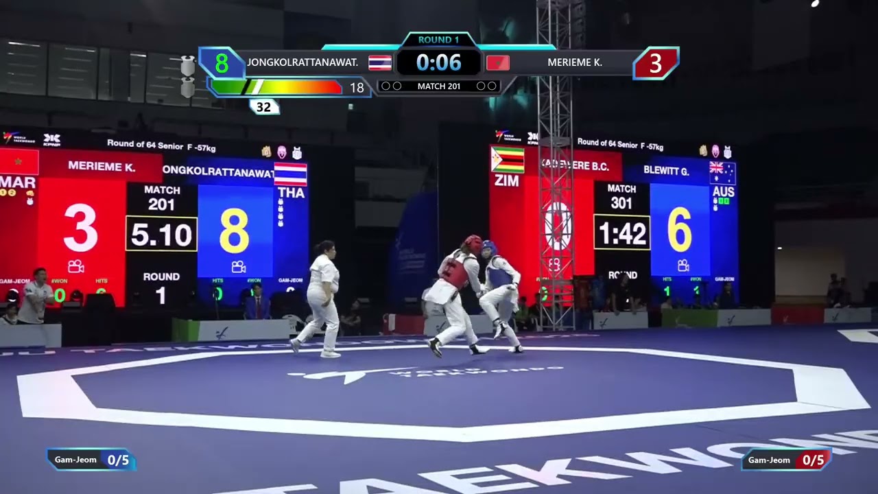 201 Round of 64 F 57kg THA JONGKOLRATTANAWAT MAR MERIEME K PGM