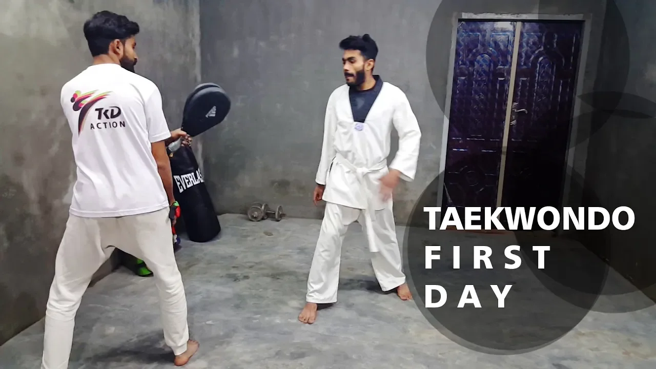 Taekwondo first day White Belt training background