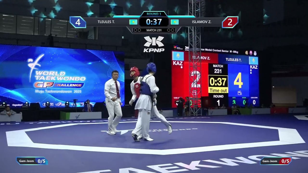 231 Bronze Medal Contest M 58kg KAZ TLEULES T KAZ ISLAMOV Z PGM background