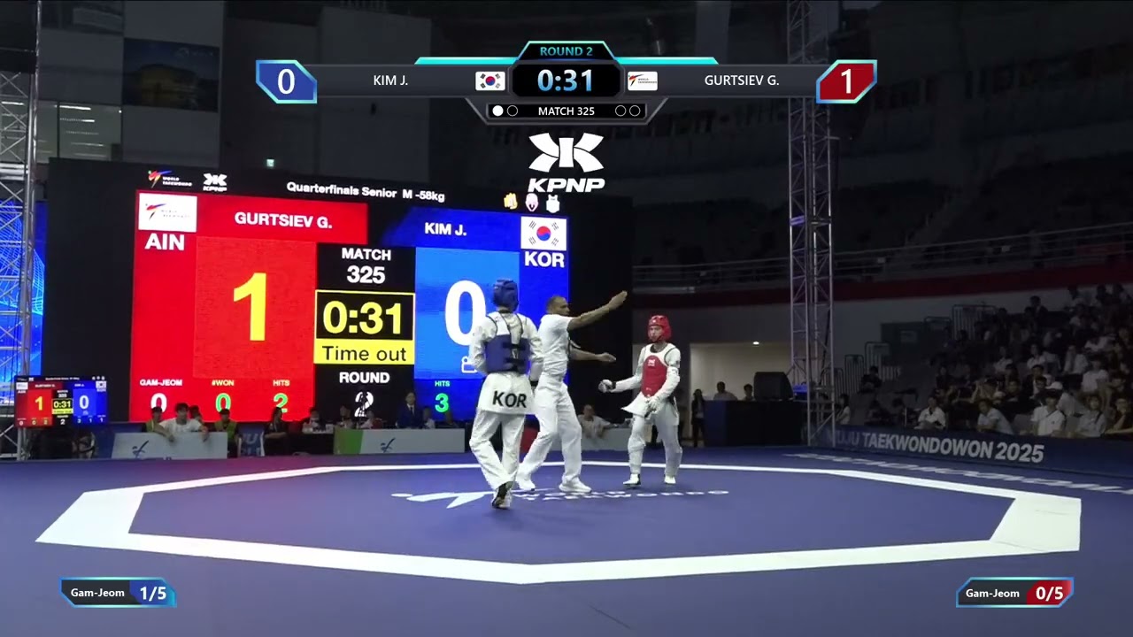 325 Quarterfinals M 58kg KOR KIM J AIN GURTSIEV G PGM background