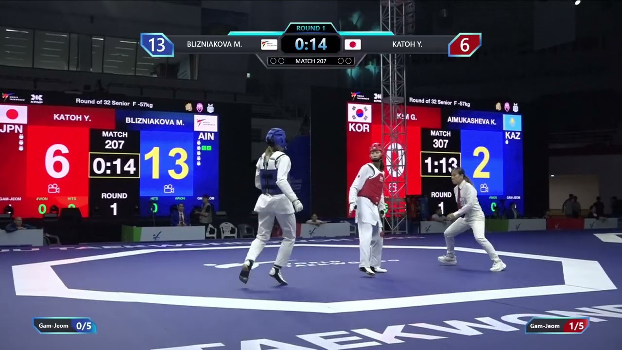 207 Round of 32 F 57kg AIN BLIZNIAKOVA M JPN KATOH Y PGM background
