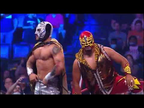 MUSTAFA ALI & MANSOOR VS THE LUCHA HOUSE PARTY ENTRANCE WWE MAIN EVENT 09.02.21 backdrop