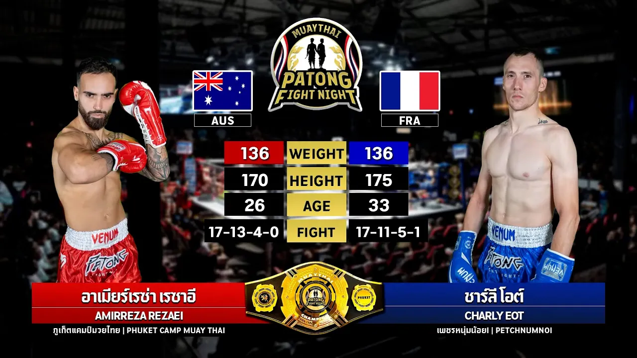 Amirreza Rezaei VS Charly Eot Patong Fight Night 21-8-2025 background