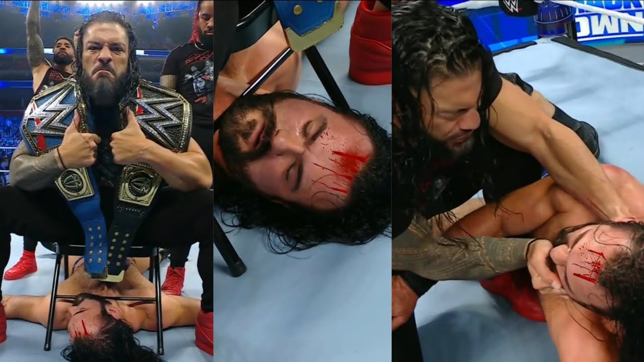 Roman Reigns Tried to Murder Drew McIntyre WWE Smackdown 2022 background