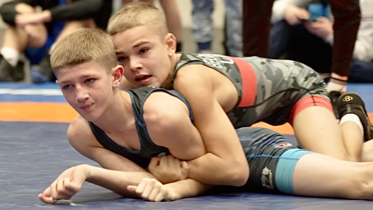 U13 Danil Belohruchenko (UKR) vs Yehor Kobzar (UKR) 41kg. Greco-roman boys wrestling. B-cam-man backdrop
