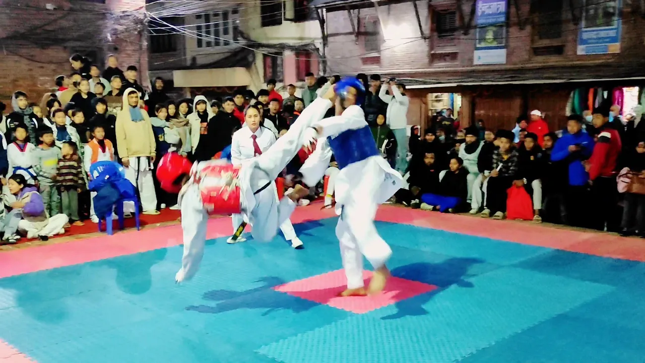 Taekwondo Fight Under 54 Kg Male || Bishan (Bishwo Niketan)π΅ Vs Rajiv (Jaisidewal)π΄ backdrop