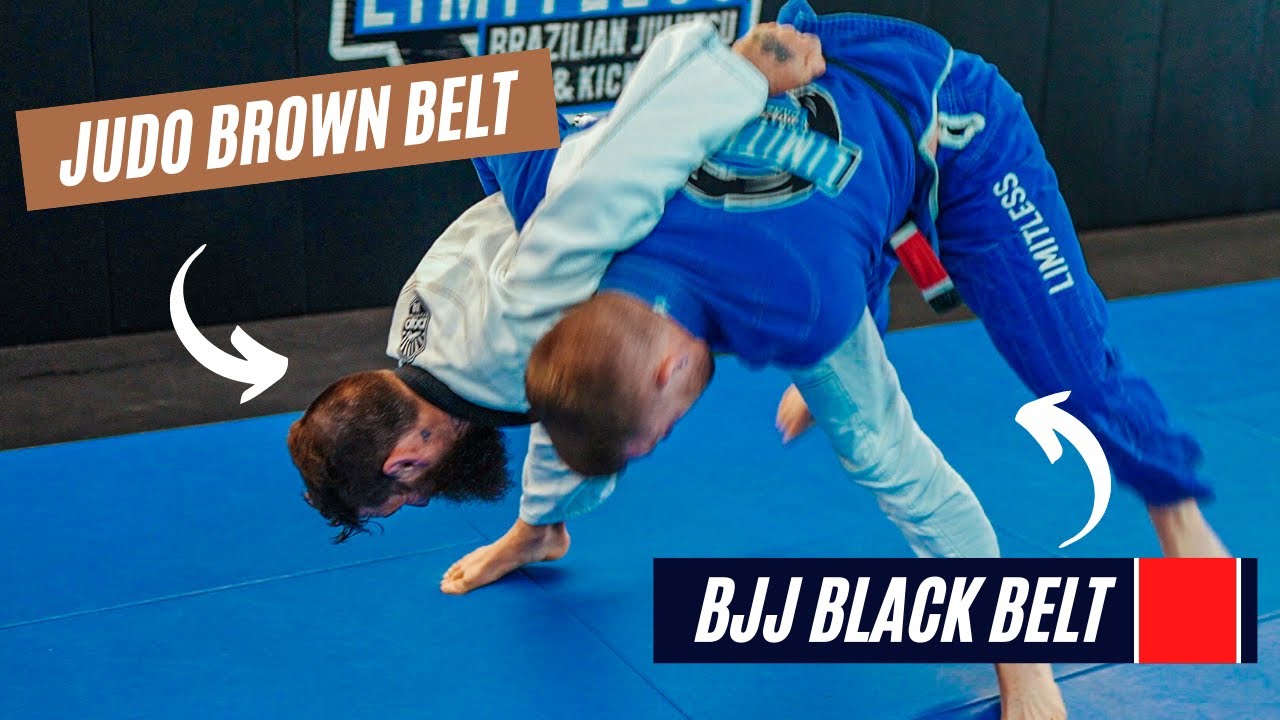 Judo Brown Belt Vs BJJ Black Belt | BJJ Rolling Commentary backdrop
