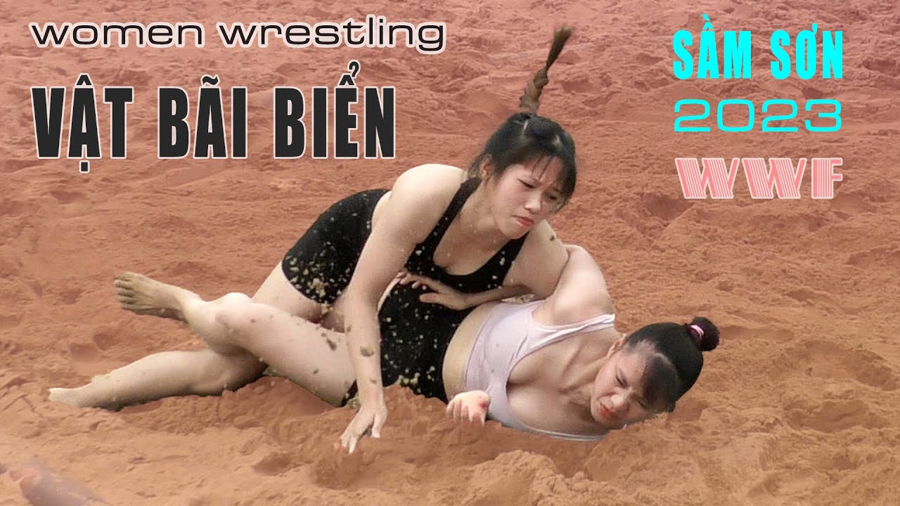 Vật nữ bãi biển Việt Nam lần thứ nhất..beach female wrestling. các trận vòng loại hạng 50 kg.