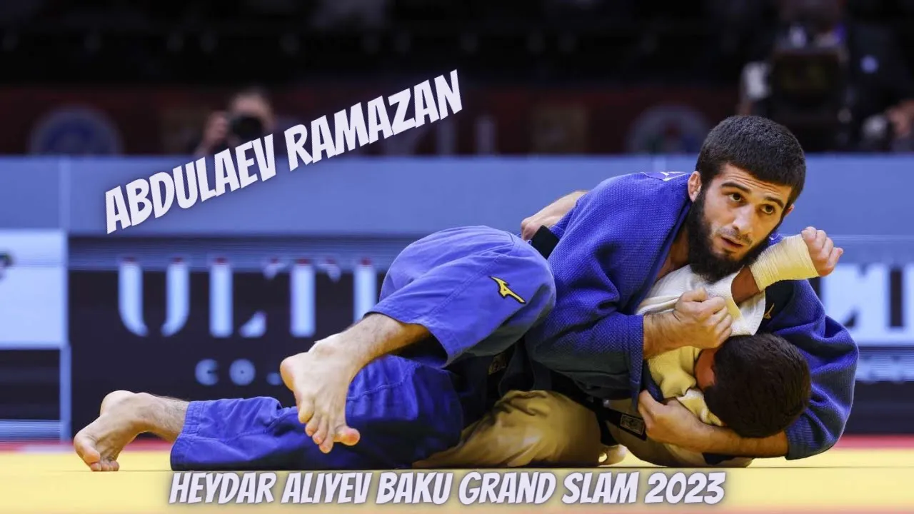 ABDULAEV RAMAZAN (RUS) With His Ne-Waza -GOLD MEDALIST (-60Kg)- Heydar Aliyev Baku Grand Slam 2023 background
