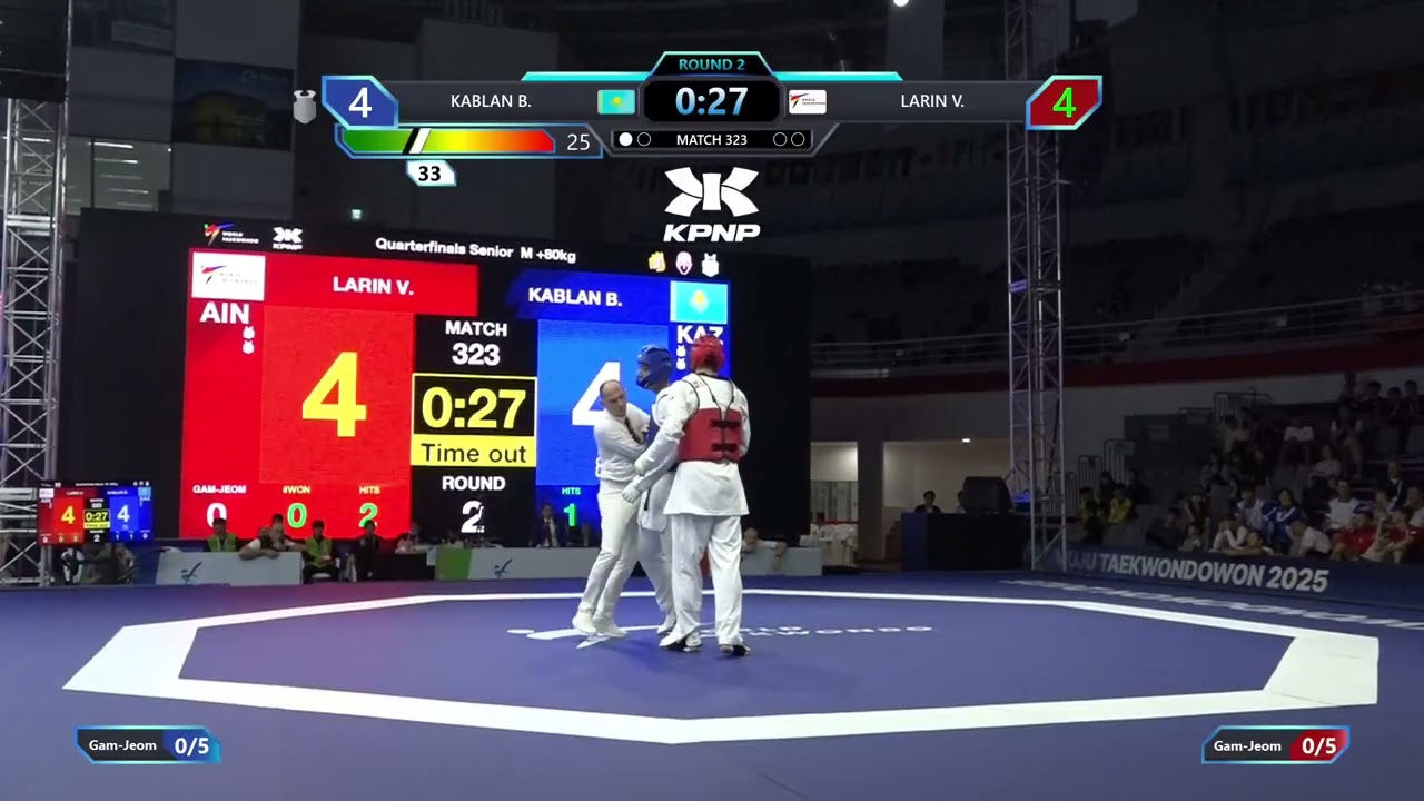 323 Quarterfinals M +80kg KAZ KABLAN B AIN LARIN V PGM background
