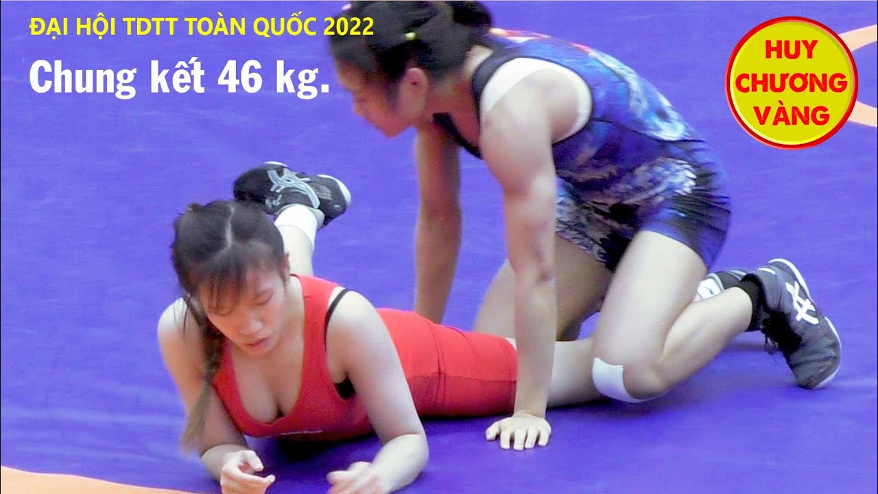 Vật nữ, Hạng 46 kg. D.T.Hòa - Bắc Giang & Tr Thị Yên - Hà Nội - Women wrestling "HUY CHƯƠNG VÀNG"