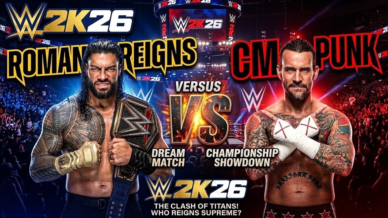 WWE 2k26 Gameplay Roman Reigns Versus Cm Punk : WWE Raw Netflix 2026