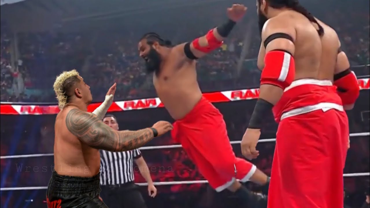 Indus Sher Veer Mahaan & Sanga Attacks Solo Sikoa & Roman Reigns For WWE Titles Raw 2023 Highlights