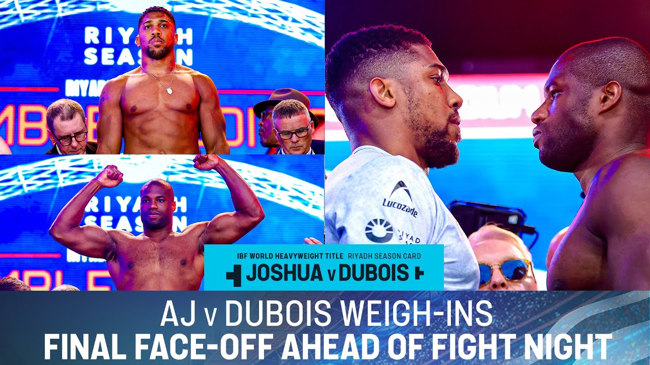 FINAL FACE-OFF 👀 AJ v Dubois Weigh-Ins Ahead of Fight Night 🇬🇧 #RiyadhSeasonCard #JoshuaDubois