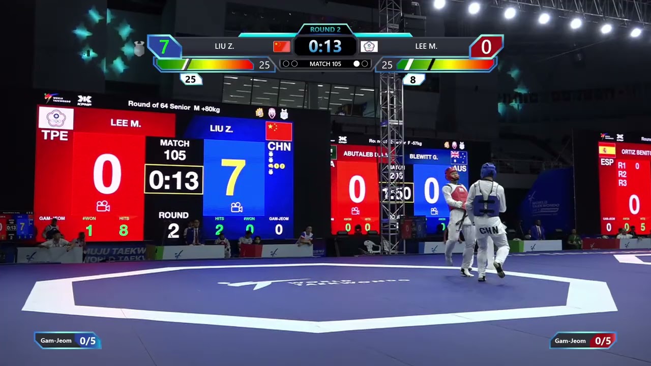 105 Round of 64 M +80kg CHN LIU Z TPE LEE M PGM background