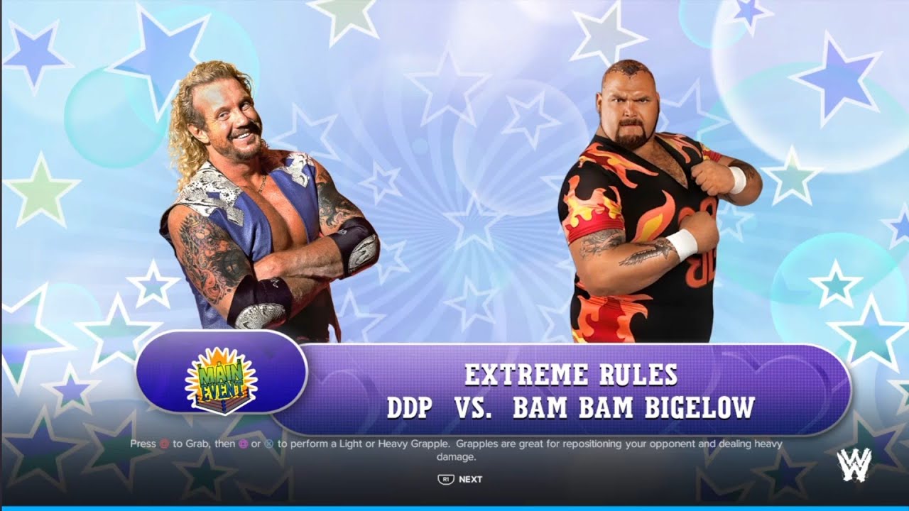Diamond Dallas Page vs Bam Bam Bigelow. No DQ. World Wrestling Legends Reunion. WWE 2K24