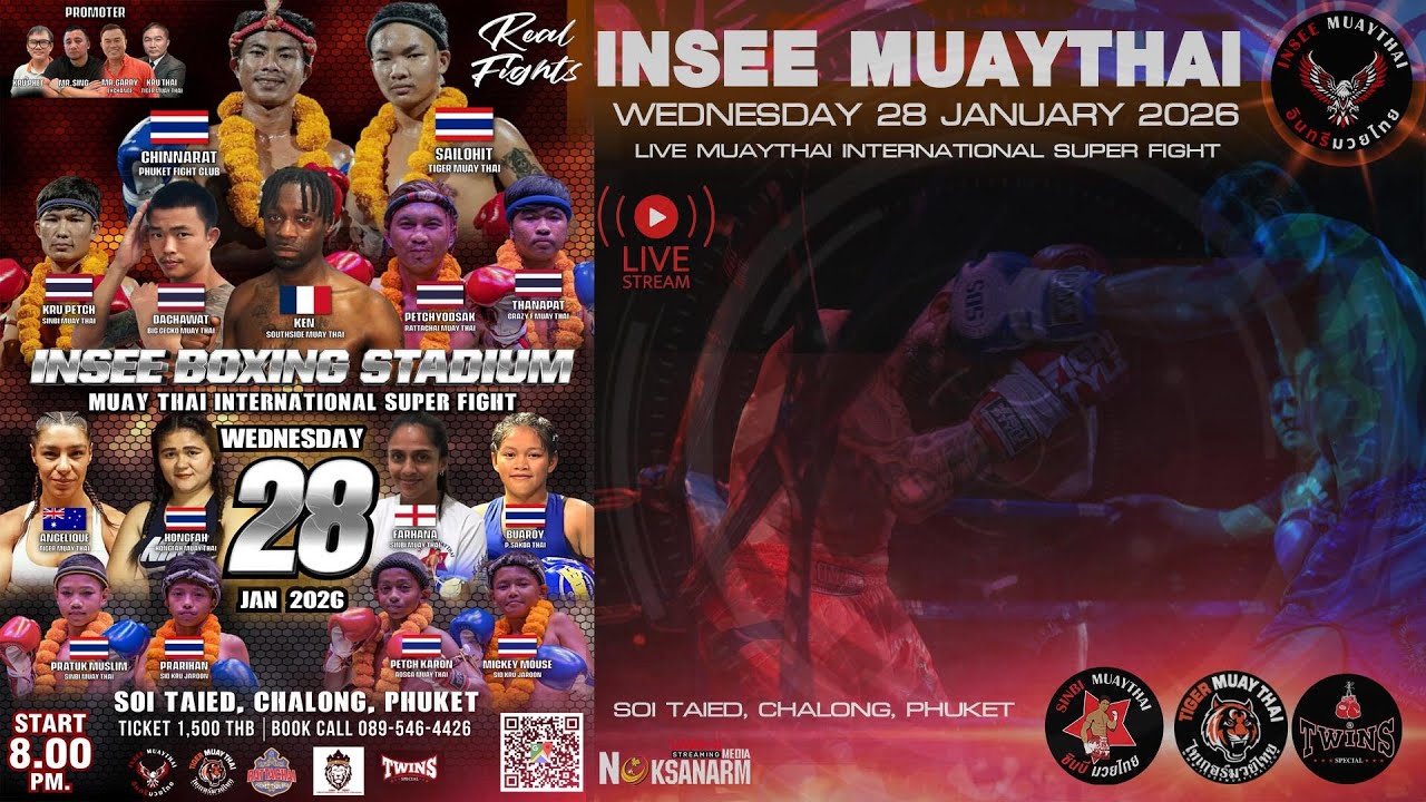 INSEE MuayThai Live Stream 🥊💥 28-01- 2026